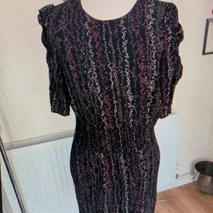 Elegant Black and Pink Patterned Dress